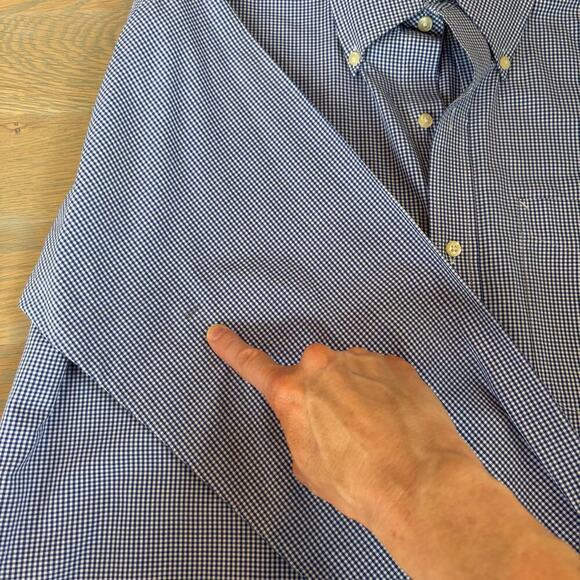 Tommy Hilfiger Gingham Plaid Button Down Dress Shirt Size 16.5 - Picture 8 of 8